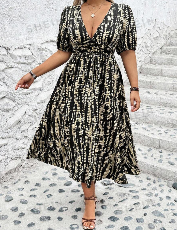 Rochie midi Shein Curve+, mix culori