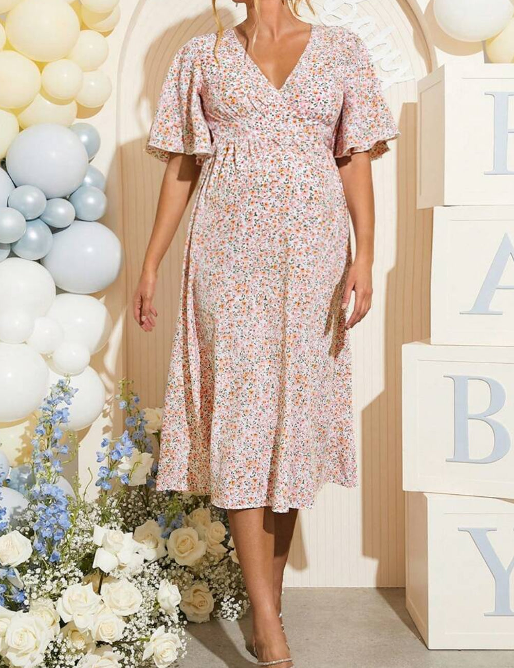 Rochie midi Shein, mix culori