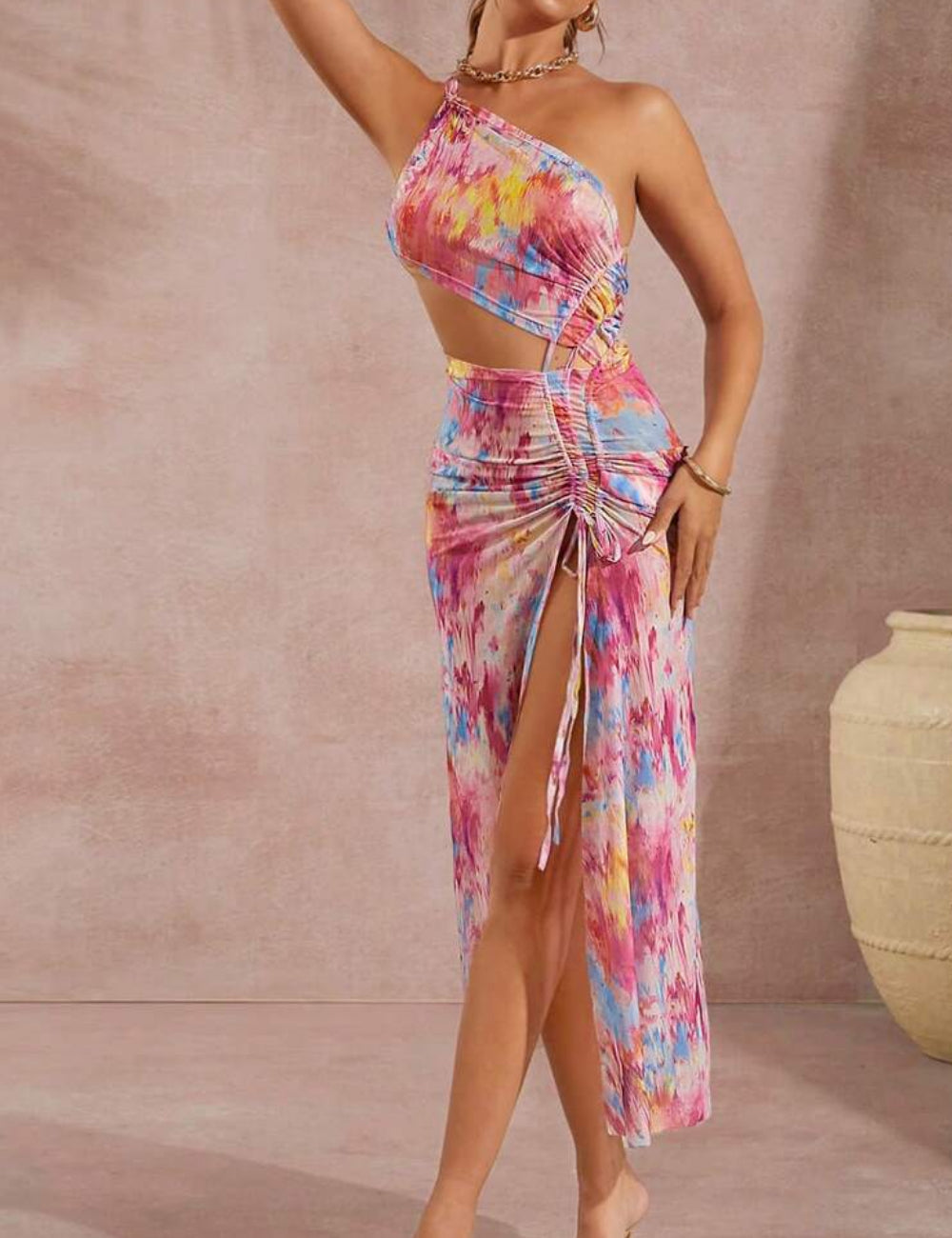 Rochie midi Shein, mix culori