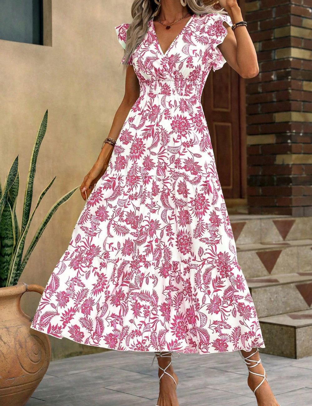 Rochie midi Shein, mix culori