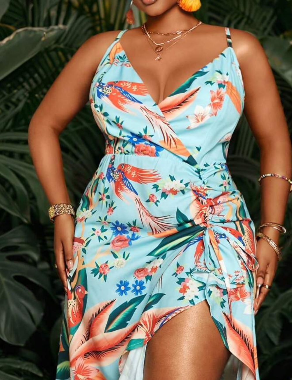 Rochie midi Shein Curve+, mix culori
