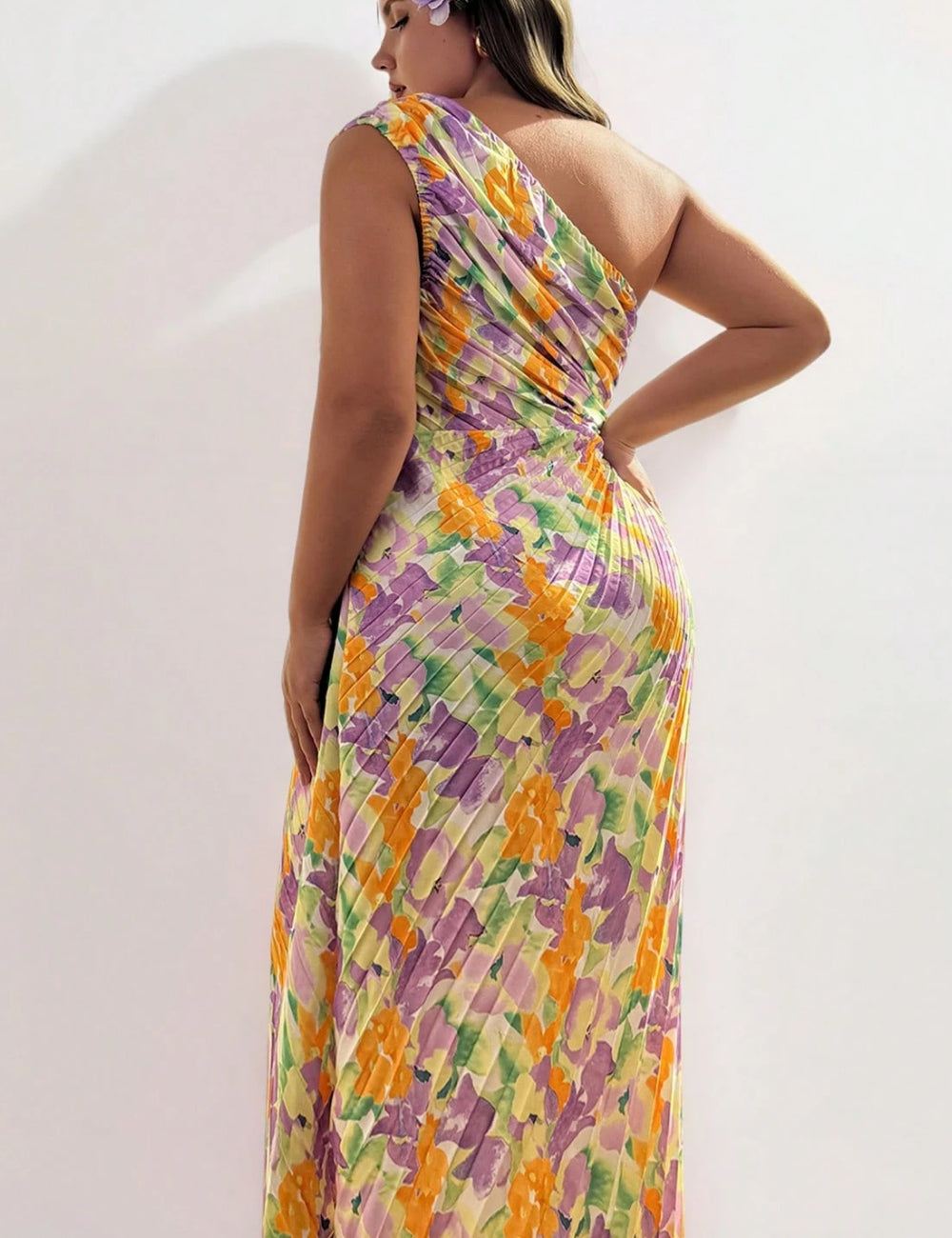 Rochie midi Shein Curve+, mix culori