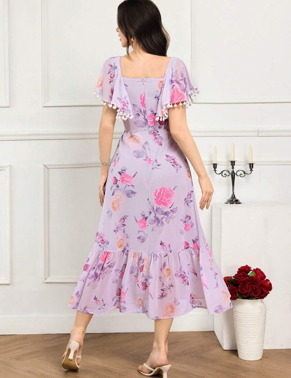 Shein midi ruha, lila