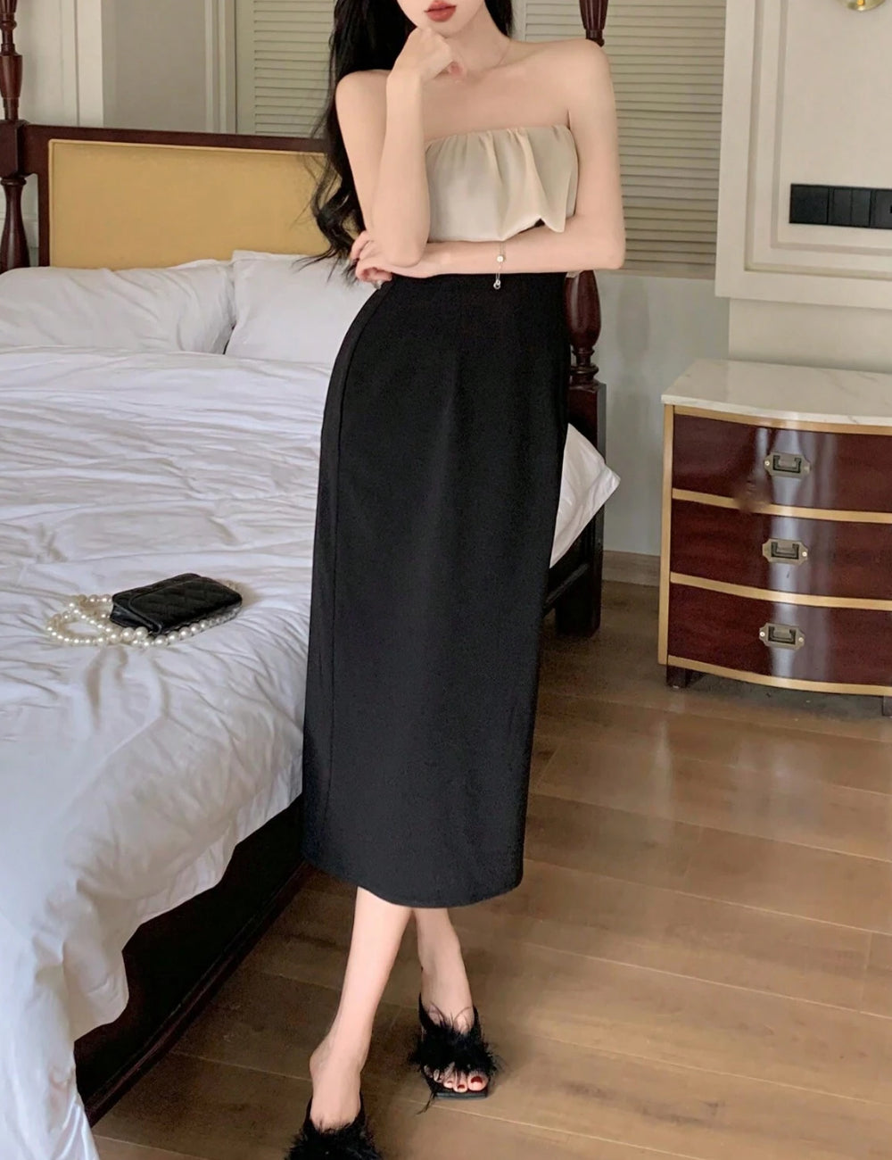 Shein fekete midi ruha