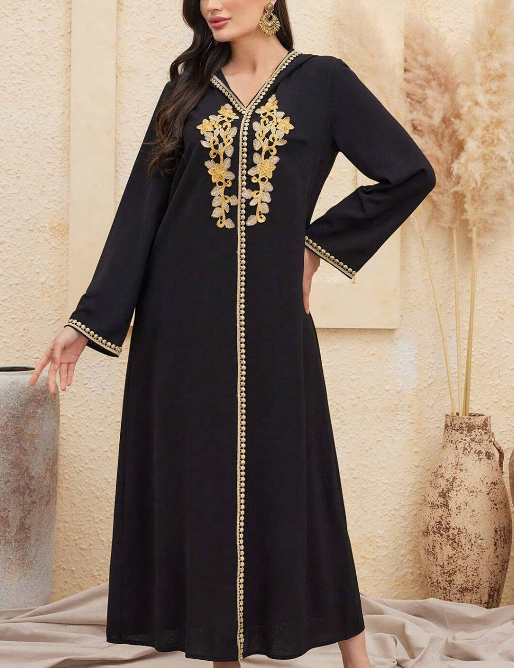 Shein midi ruha, fekete