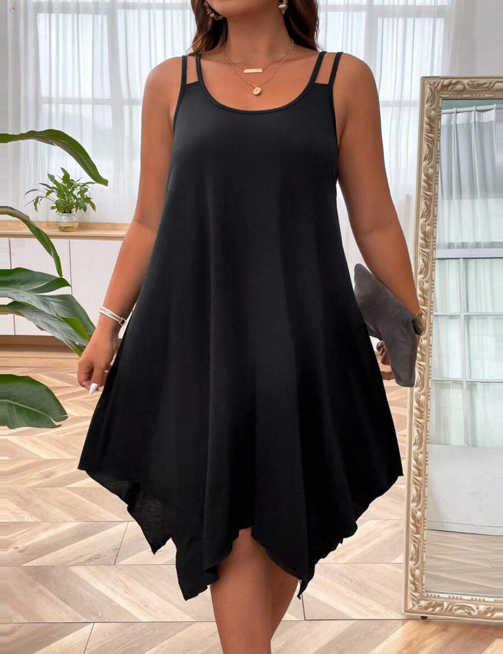 Rochie midi Shein Curve+, negru