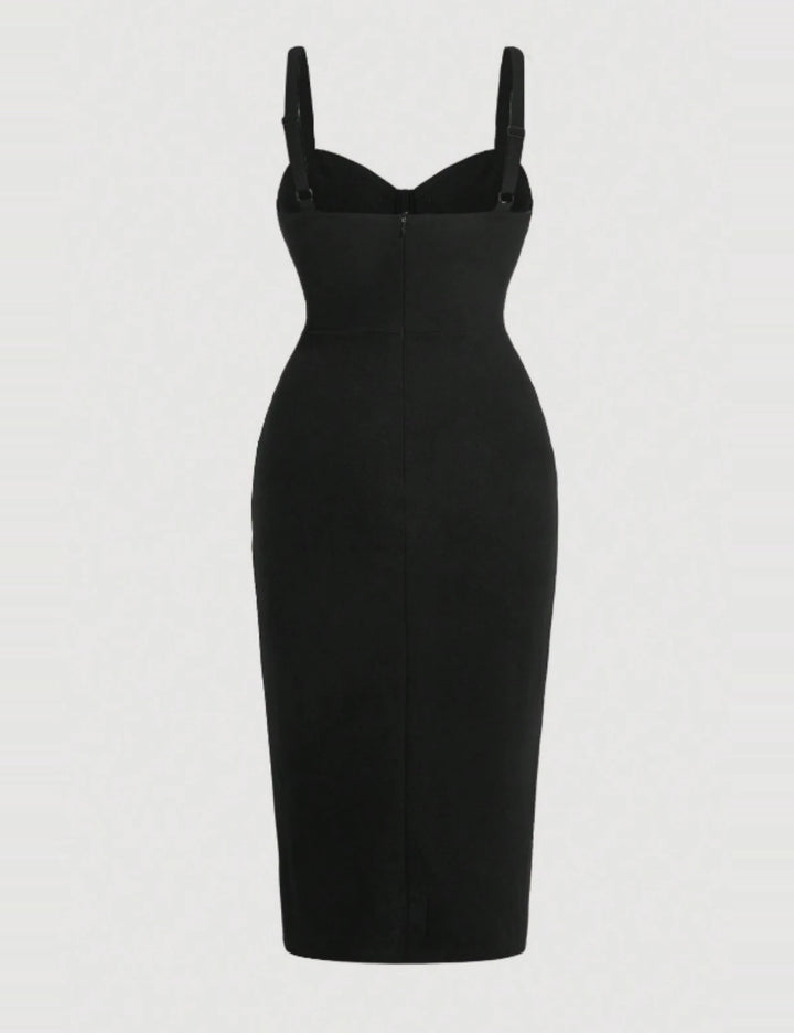 Rochie midi Shein Curve+, negru