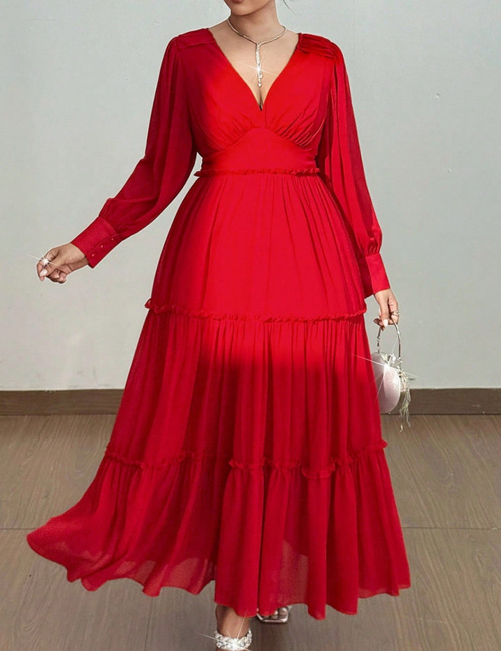 Rochie midi Shein Curve+, roșu