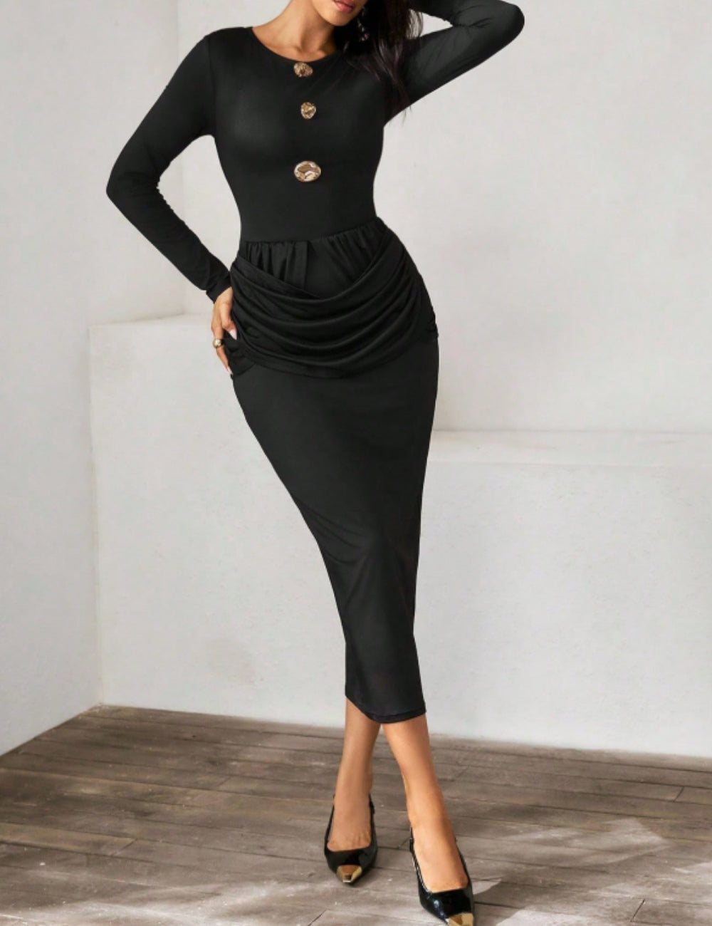 Rochie midi Shein, negru