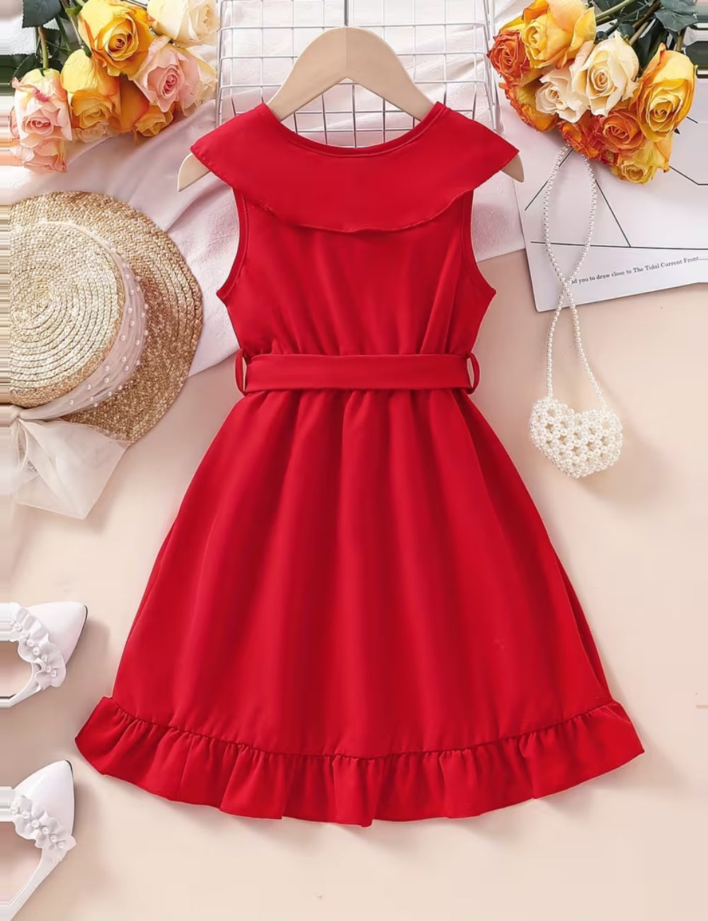 Shein midi dress, red