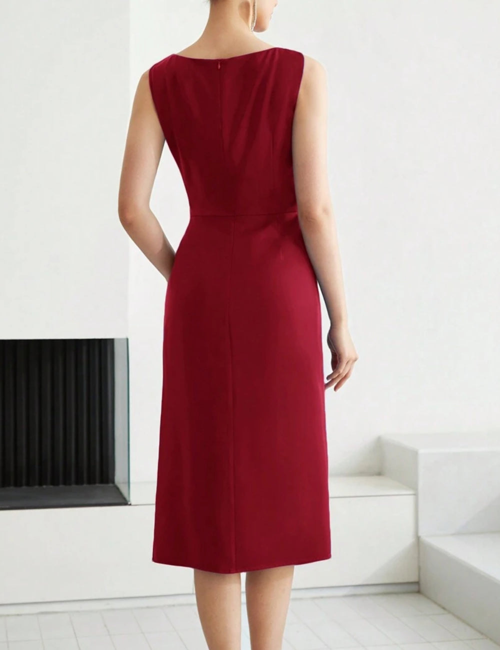 Shein midi ruha, piros