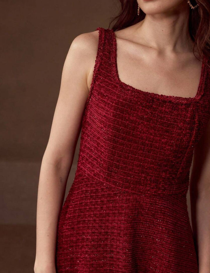 Rochie midi Shein MOTF, roșu