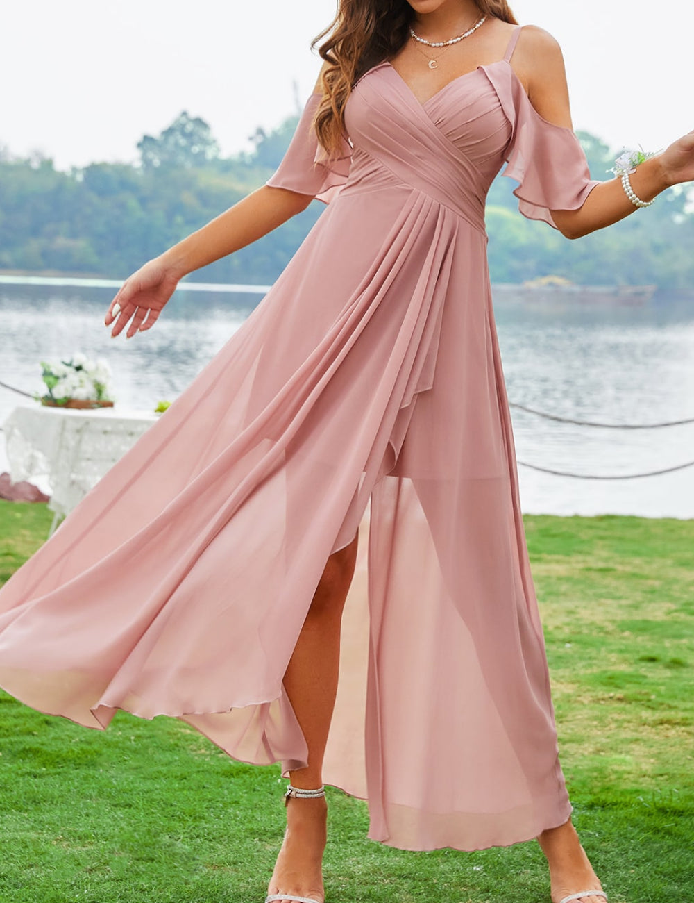 Shein midi dress, pink