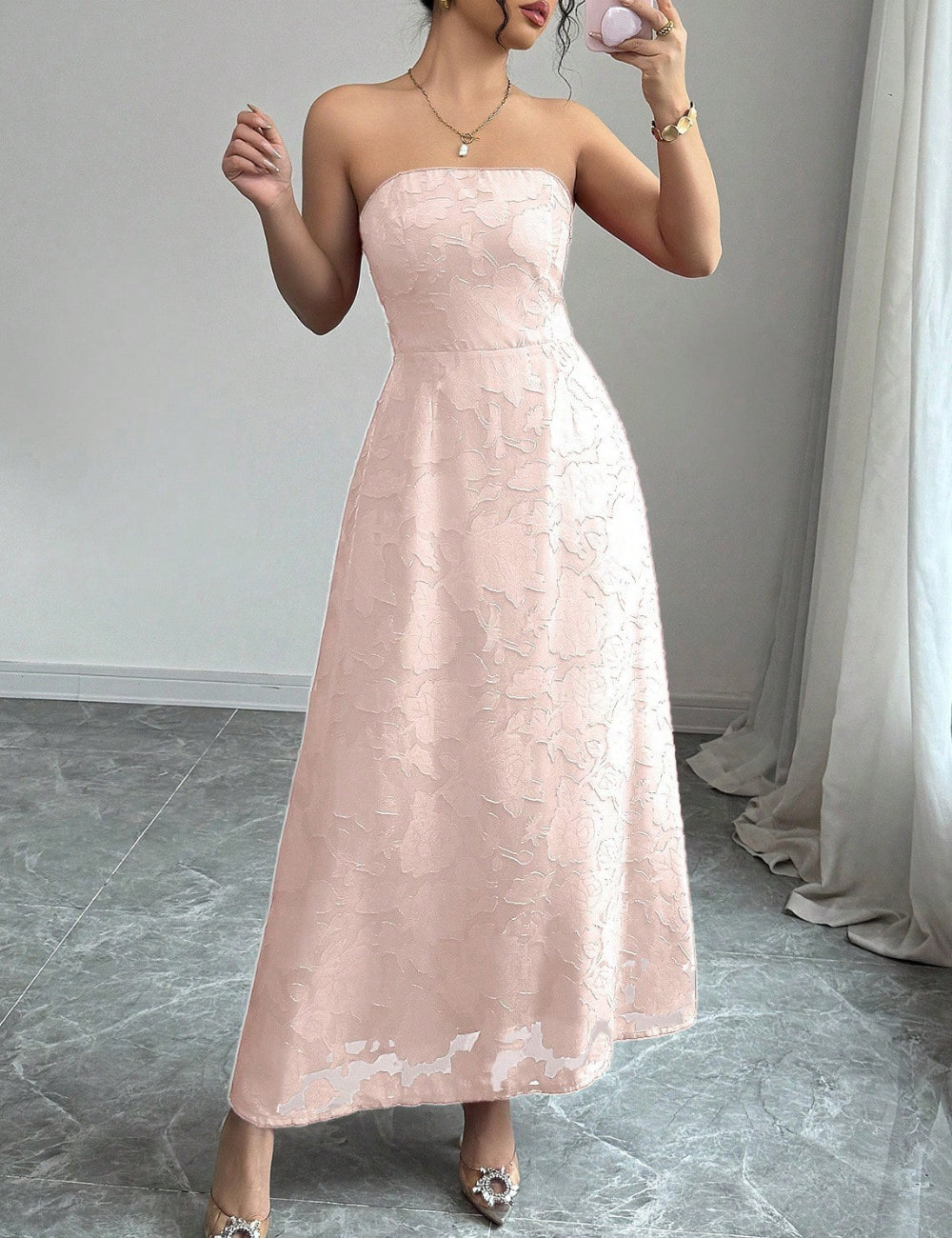 Rochie midi Shein, roz