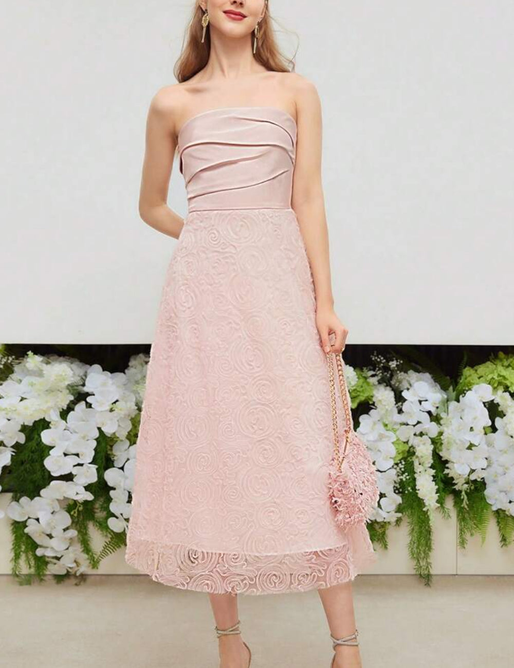 Rochie midi Shein, roz