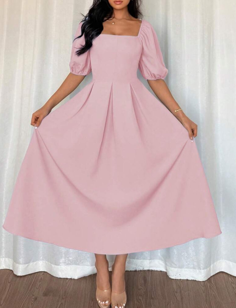 Rochie midi Shein, roz