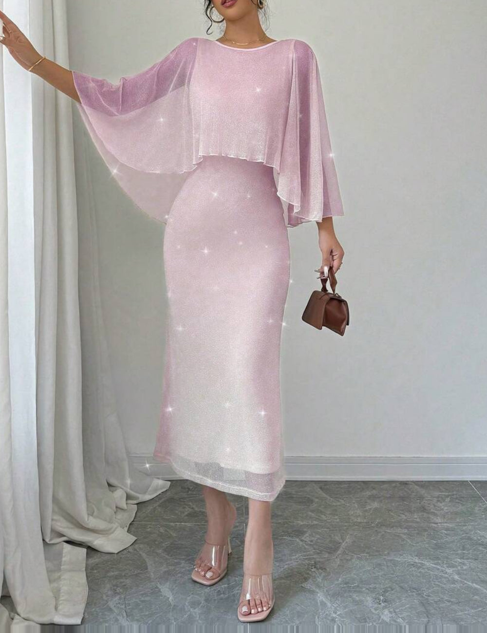 Rochie midi Shein, roz