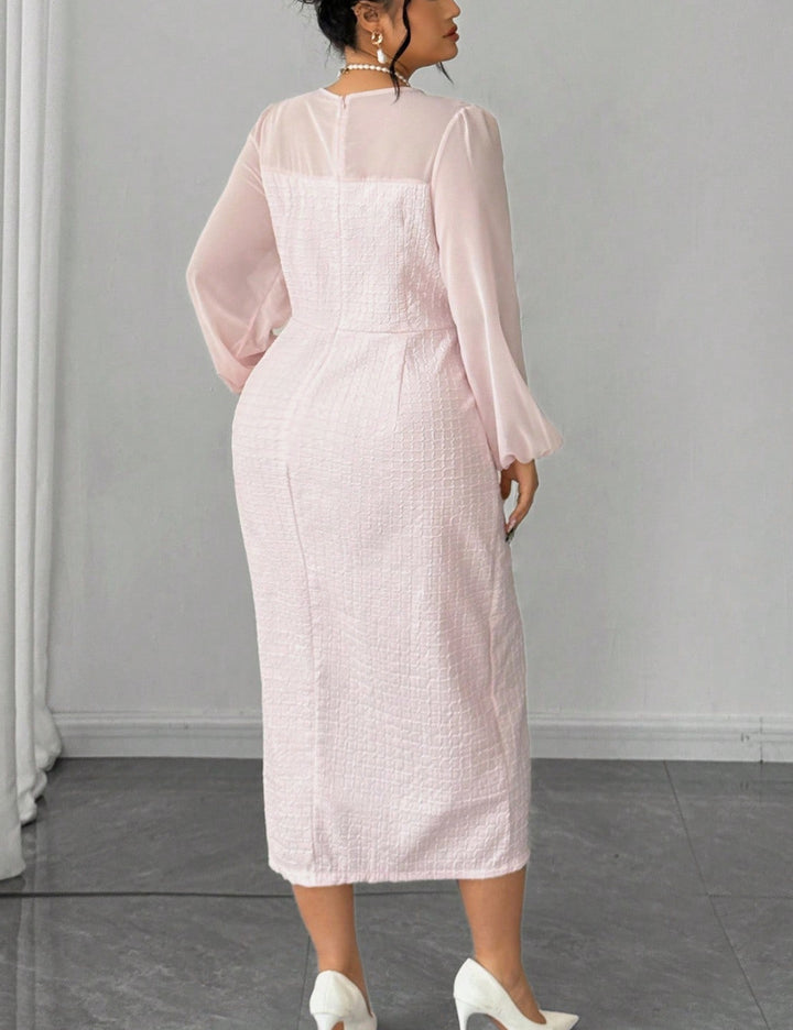 Rochie midi Shein Curve+, roz