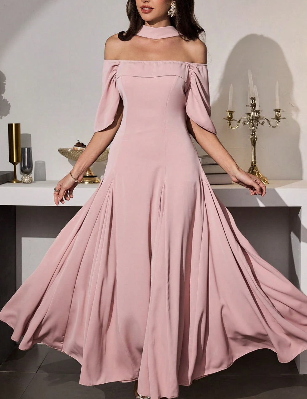 Rochie midi Shein, roz