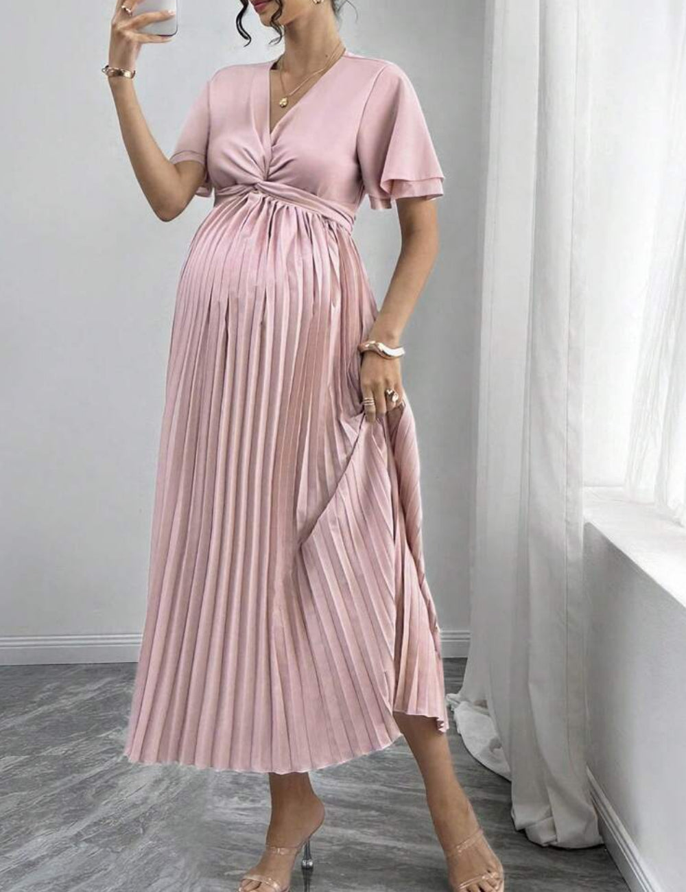 Rochie midi SHEIN, roz