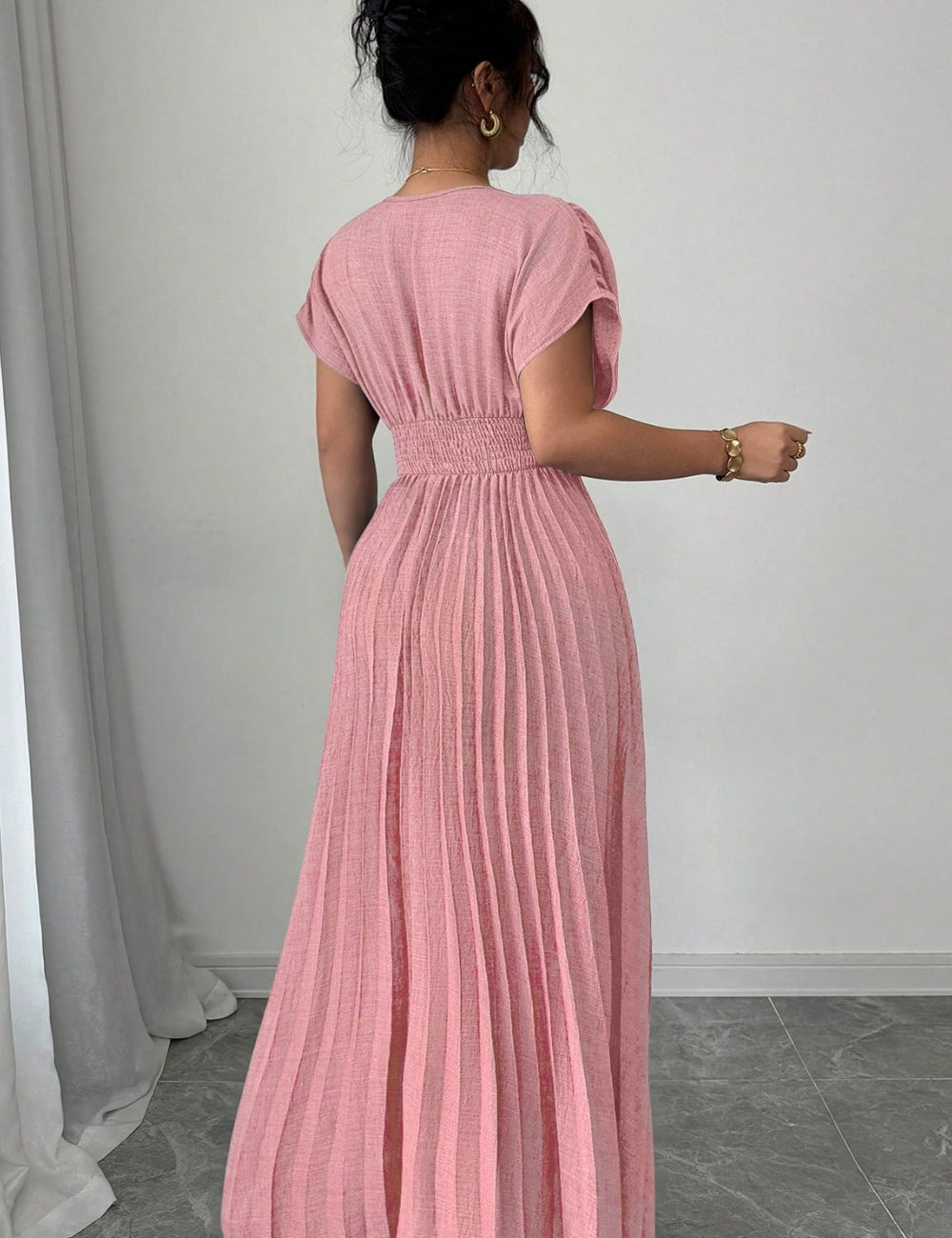 Rochie midi Shein Curve+, roz