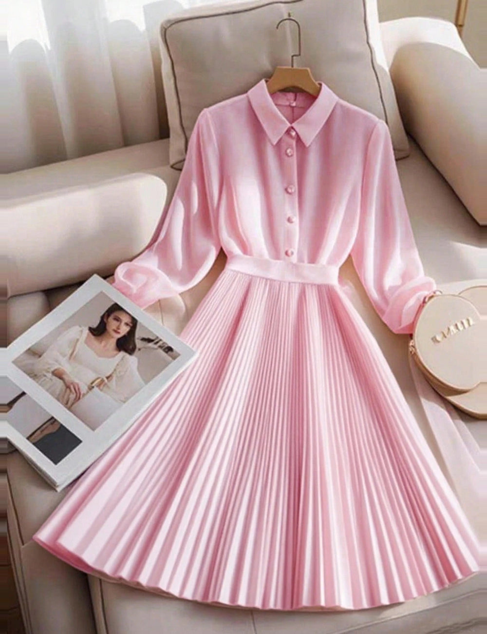 Rochie midi Shein, roz
