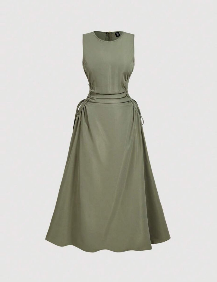 Shein Curve+ midi ruha, zöld