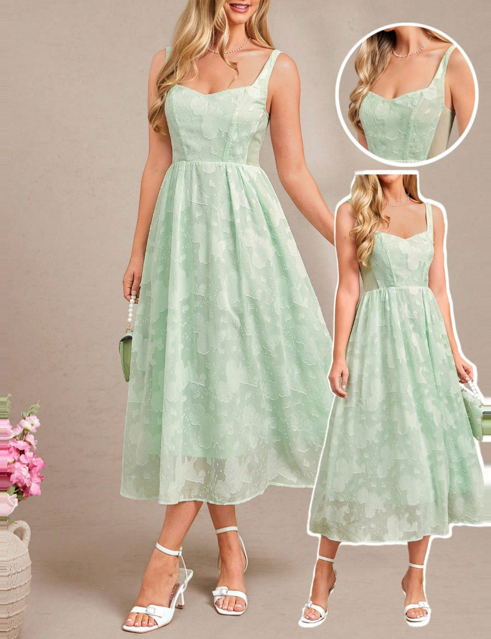 Rochie midi Shein, verde