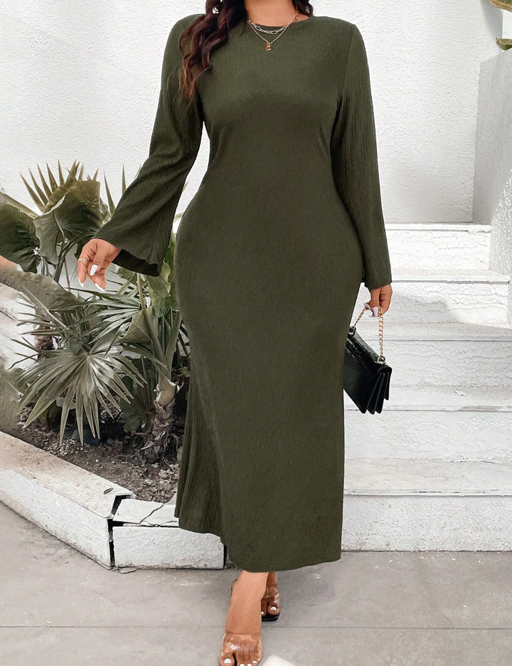 Rochie midi Shein Curve+, verde