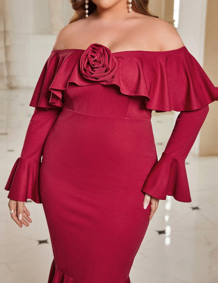 Rochie midi Shein Curve+, verde