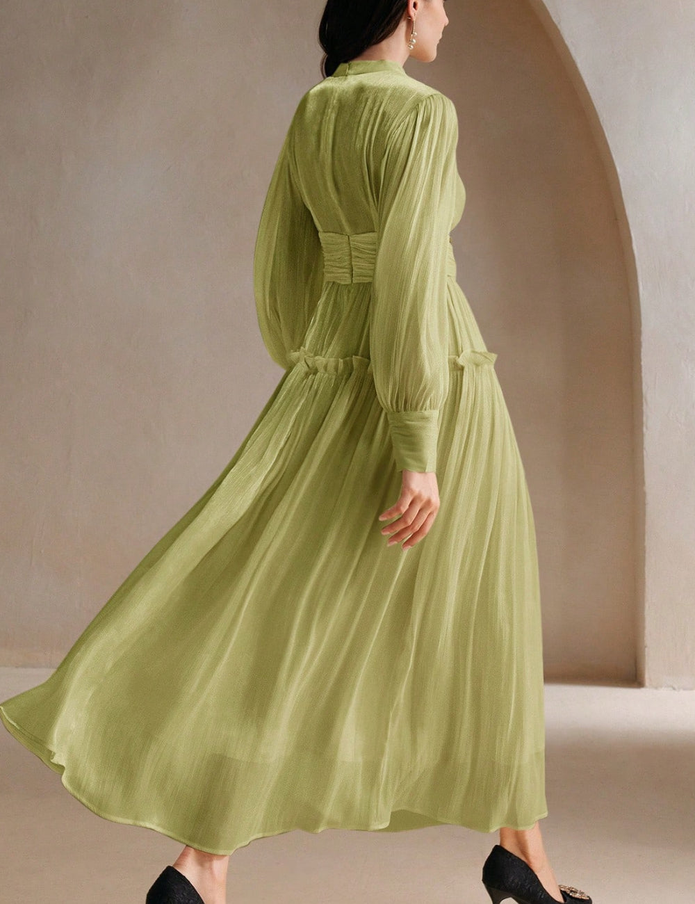 Shein Anewsta midi ruha, zöld