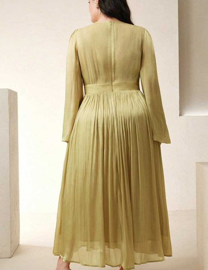 Shein Curve+ midiruha, zöld