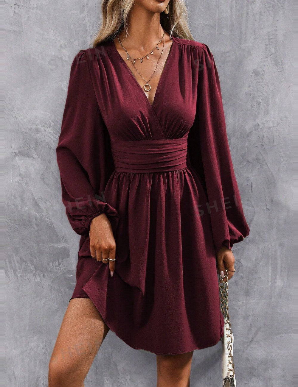 Rochie midi Shein, vișiniu