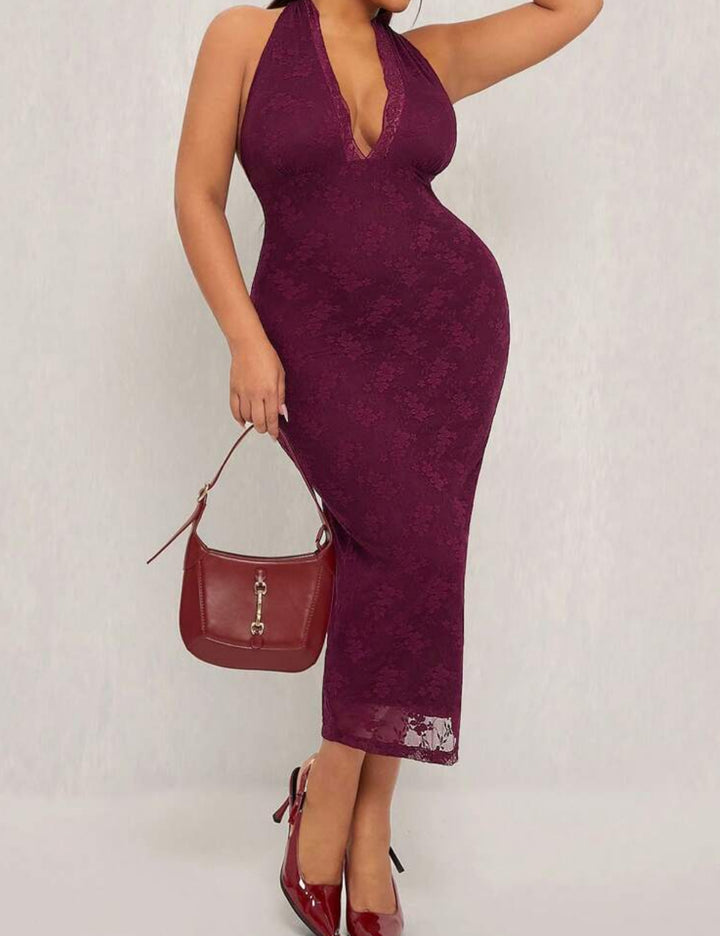 Rochie midi Shein Curve+, vișiniu