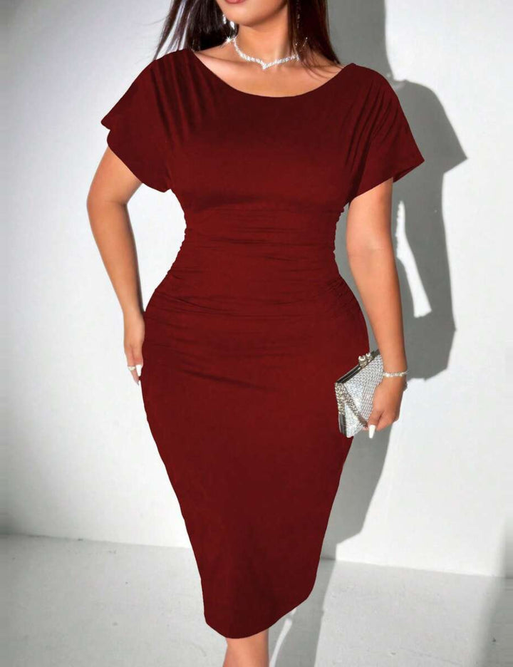 Rochie midi Shein Curve+, vișiniu