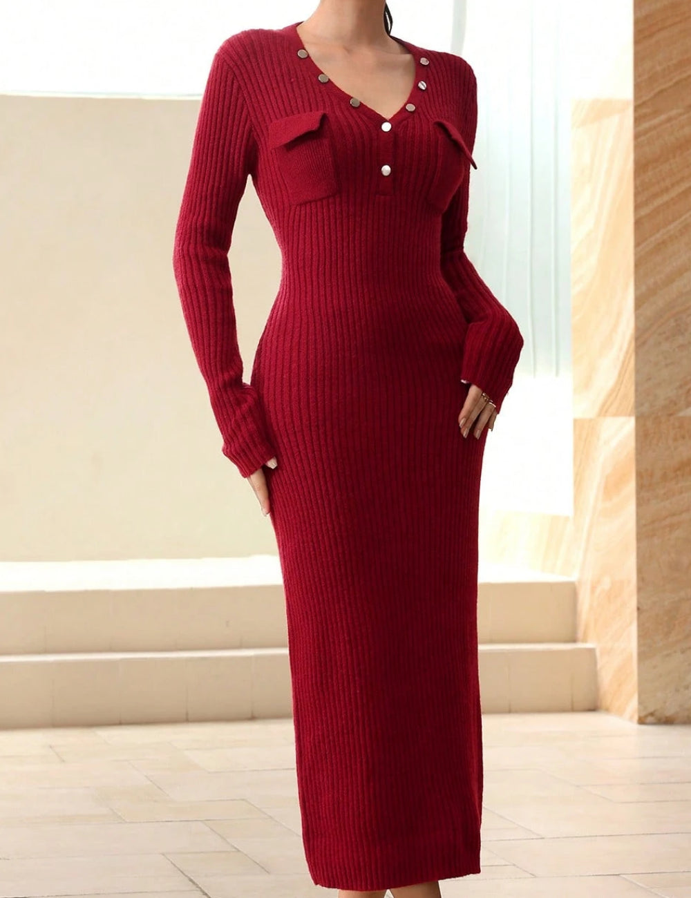 Rochie midi Shein, vișiniu