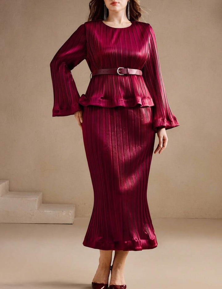 Shein Anewsta midi ruha, bordó