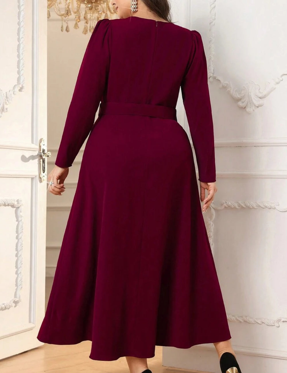 Rochie midi Shein Curve+, vișiniu