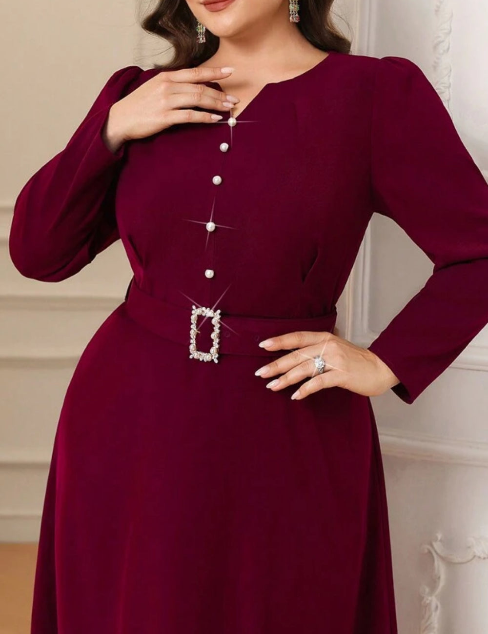 Rochie midi Shein Curve+, vișiniu