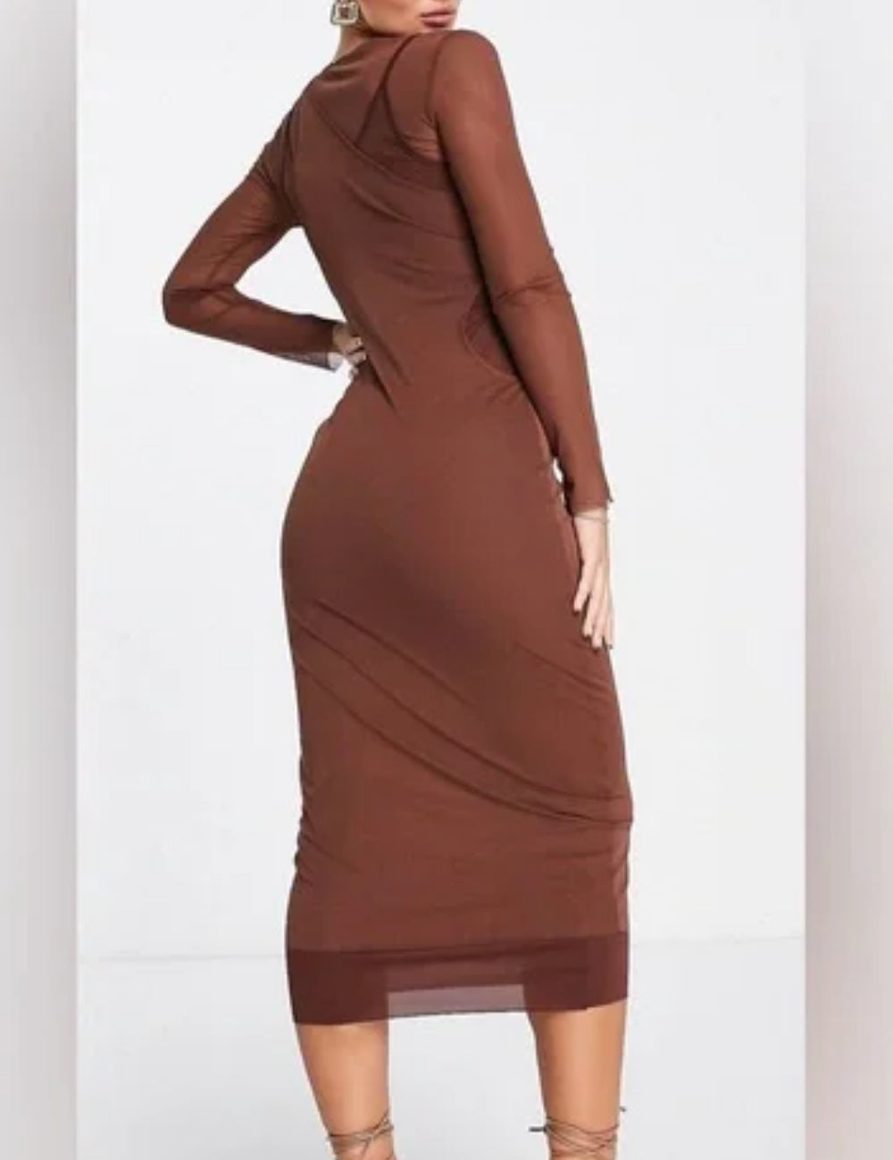 Topshop midi ruha, barna