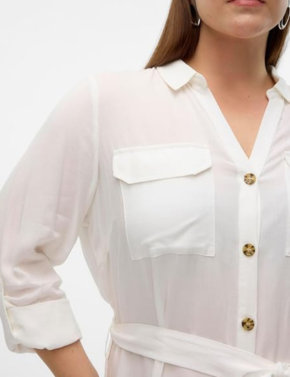 Vero Moda midi ruha, fehér