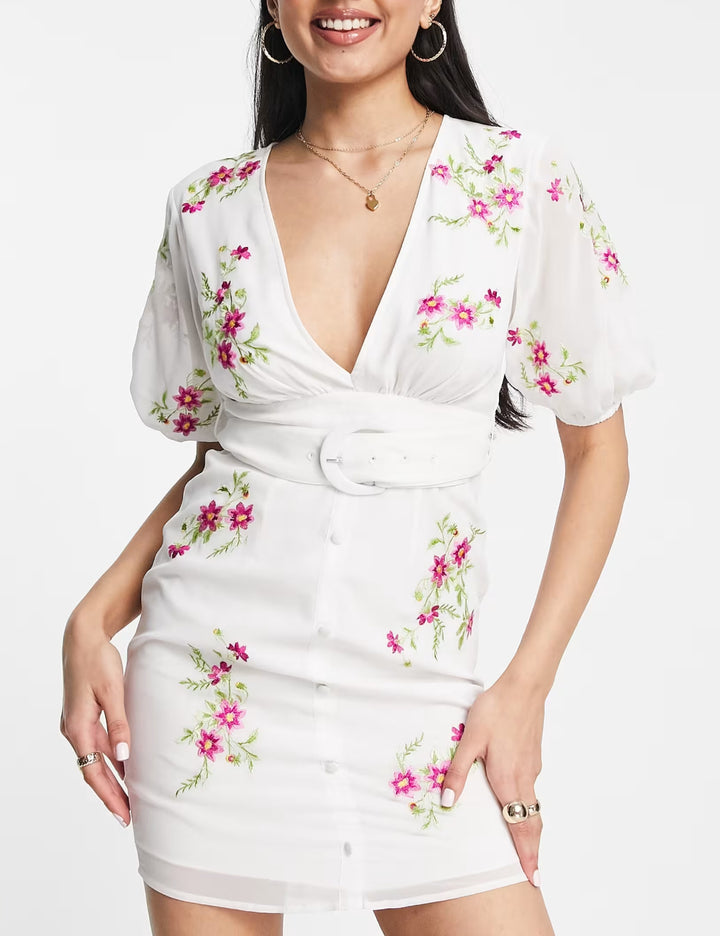 Rochie mini ASOS, alb