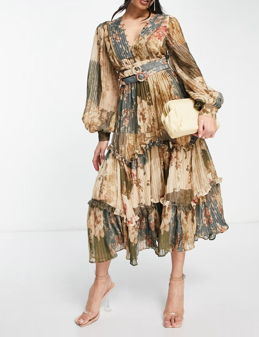 Rochie midi ASOS, mix culori