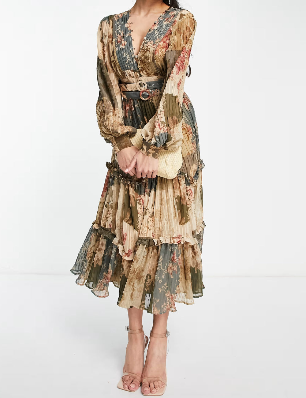Rochie midi ASOS, mix culori