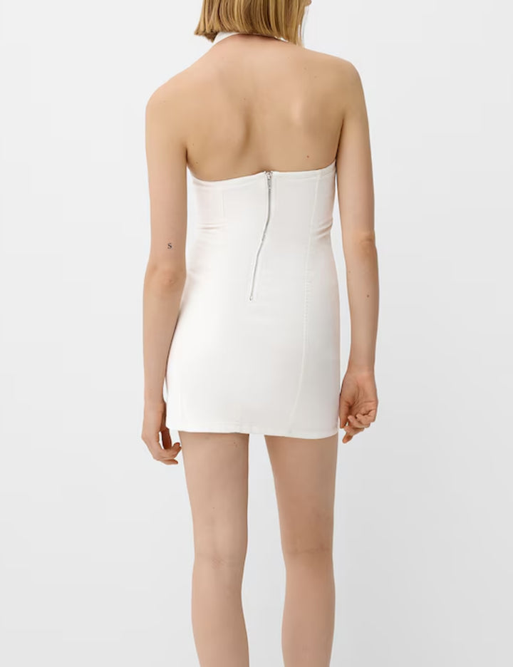 Rochie mini Bershka, alb