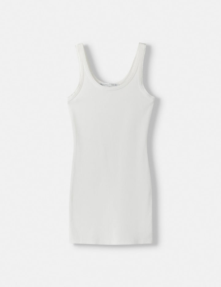Rochie mini Bershka, alb