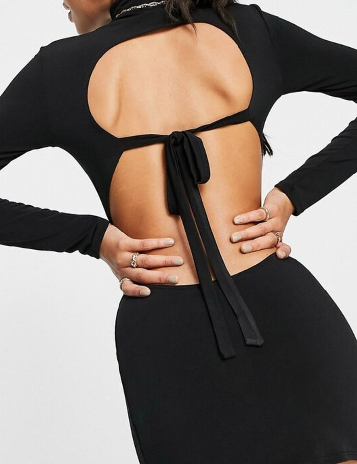 Rochie mini Flounce, negru