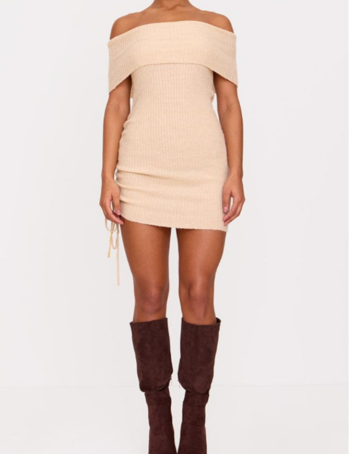 Rochie mini PRETTYLITTLETHING, bej