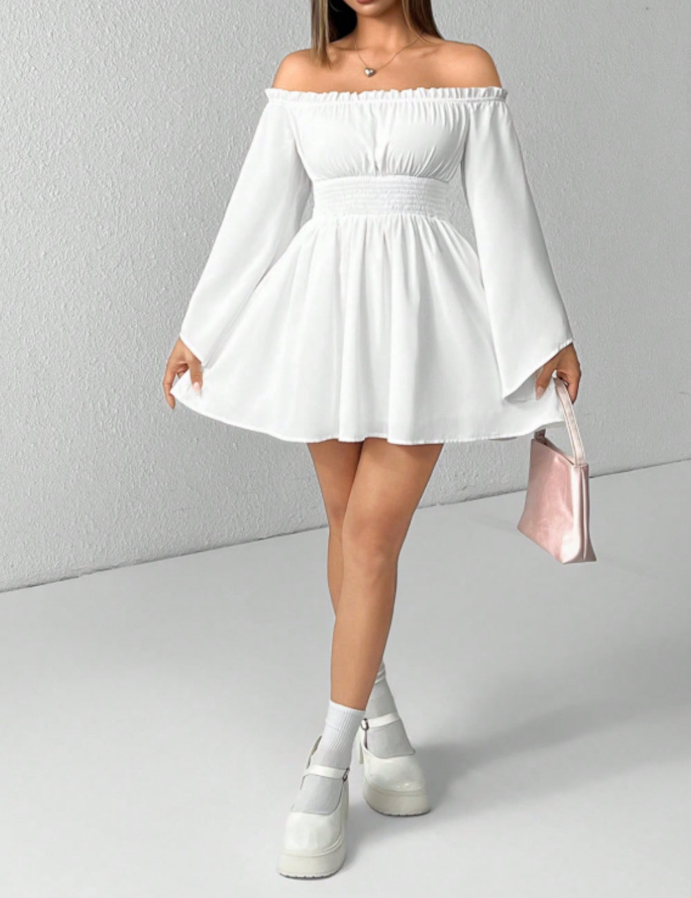 Shein mini ruha, fehér