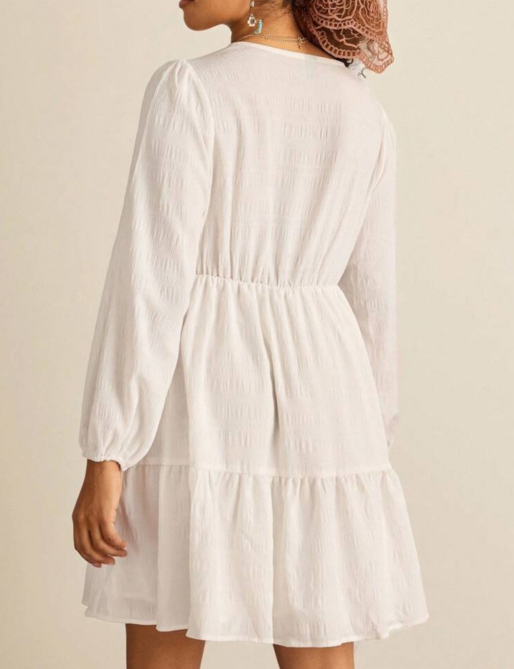 Shein Curve+ miniruha, fehér
